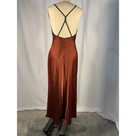 La Ligne Brown Spaghetti Strap Midi Dress - Picture 3 of 5